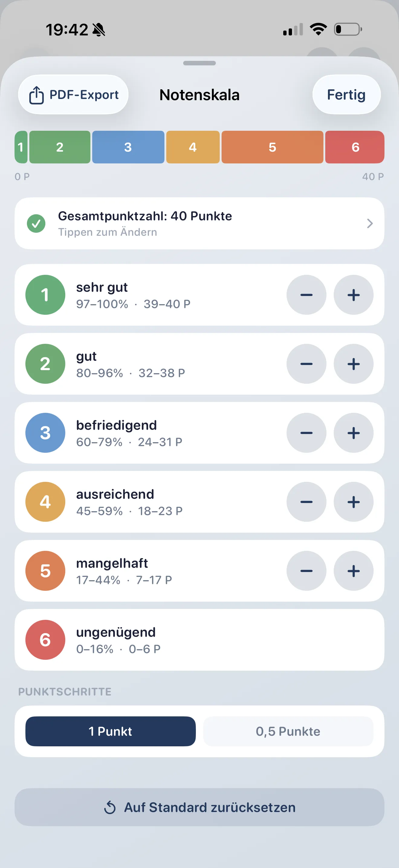 Notenskala Anpassung